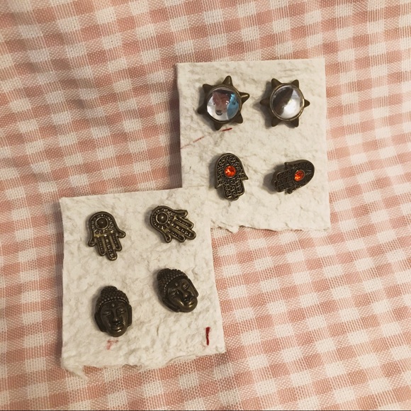 8 boho earrings studs - Picture 1 of 3